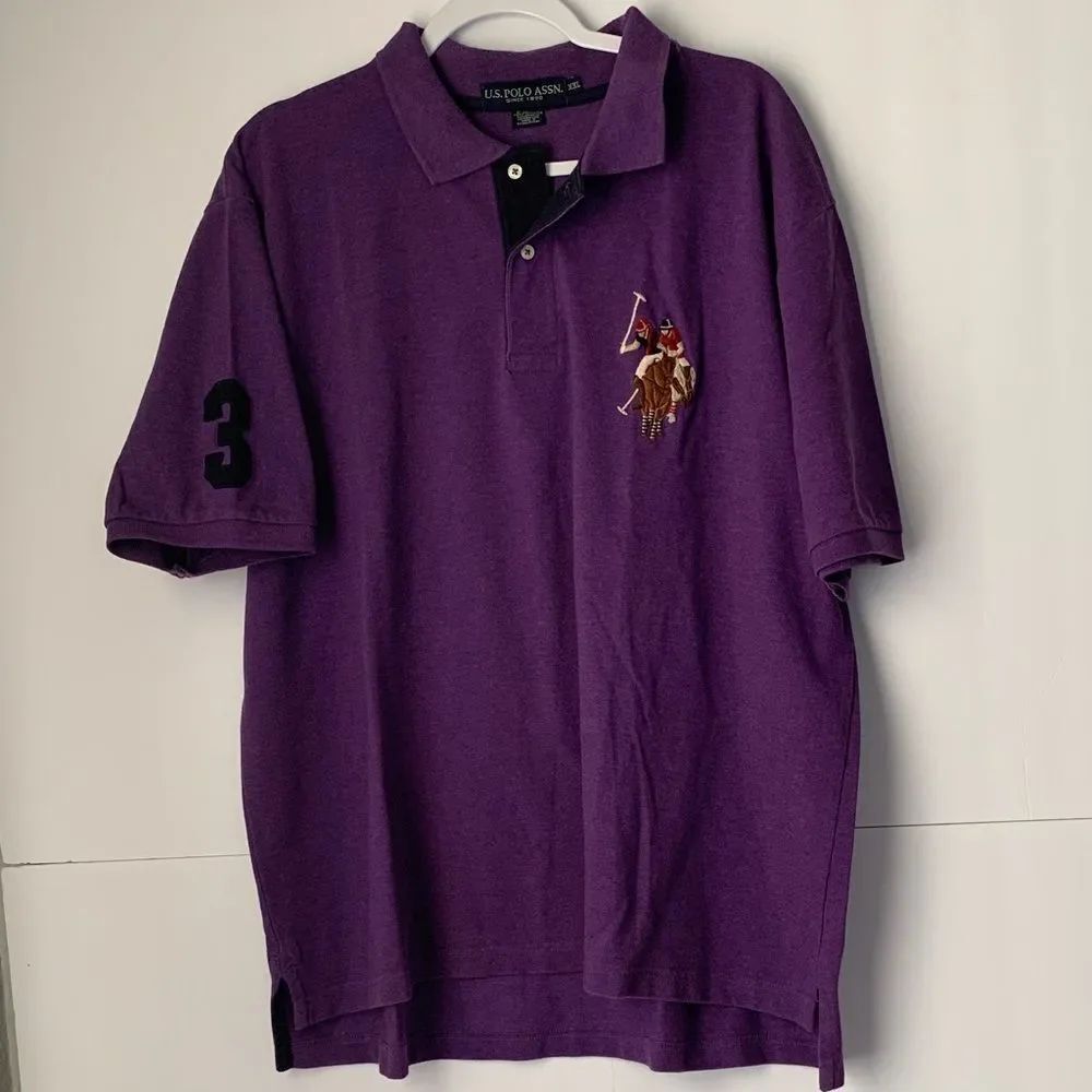U.S.Polo Assn.Men’s Purple Big Logo Polo Shirt Size XXL